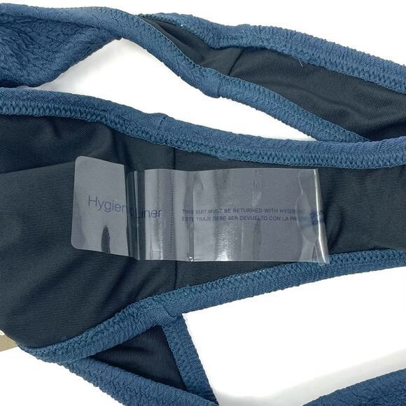 NEW J. Crew Textured Curved-waist Cheeky Bikini Bottom Blue Women’s XS BC050 $59 - Picture 5 of 10